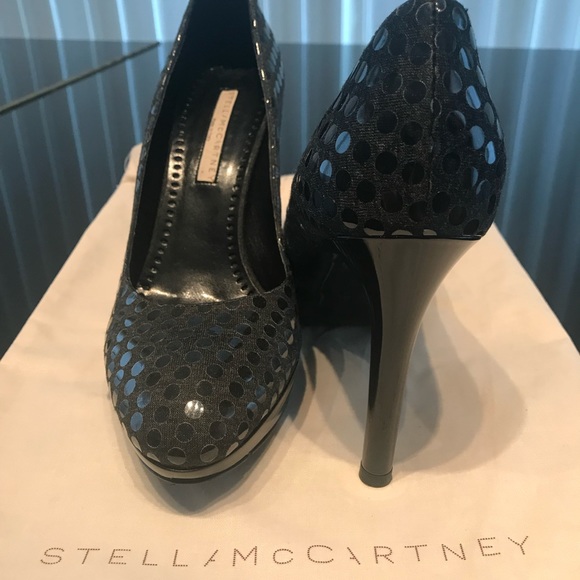 Stella McCartney Black Sequined Heels Size 38 - Picture 2 of 8